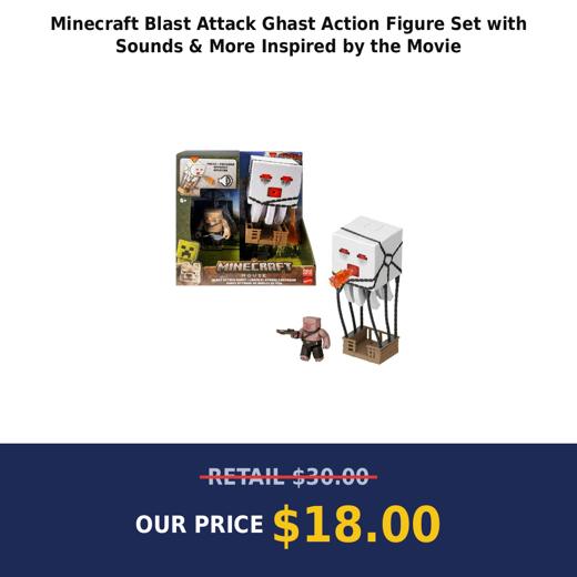 Minecraft Blast Attack Ghast Action Figure Set with Sounds & More Inspired by the Movie