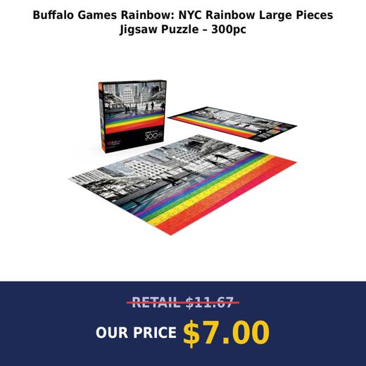 Buffalo Games Rainbow: NYC Rainbow Large Pieces Jigsaw Puzzle – 300pc
