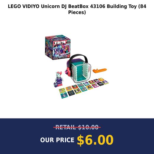 LEGO VIDIYO Unicorn DJ BeatBox 43106 Building Toy (84 Pieces)