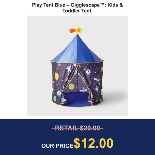 Play Tent Blue – Gigglescape™: Kids & Toddler Tent,