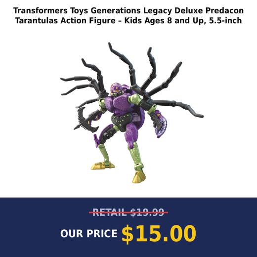 Transformers Toys Generations Legacy Deluxe Predacon Tarantulas Action Figure – Kids Ages 8 and Up, 5.5-inch