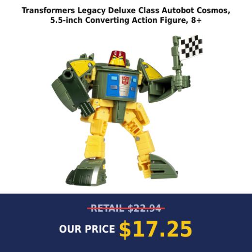 Transformers Legacy Deluxe Class Autobot Cosmos, 5.5-inch Converting Action Figure, 8+