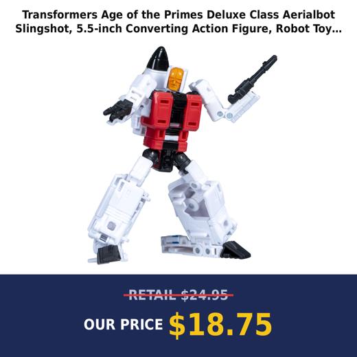 Transformers Age of the Primes Deluxe Class Aerialbot Slingshot, 5.5-inch Converting Action Figure, Robot Toys for Ages