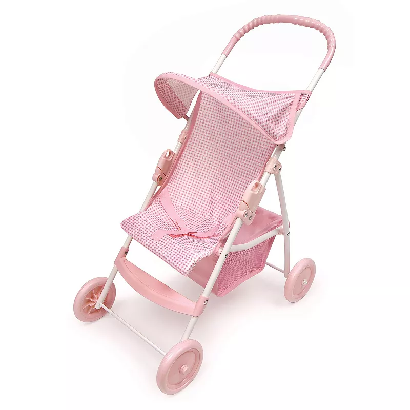 Badger Basket Doll Umbrella Stroller - Pink & White