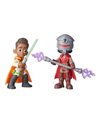 Star Wars Young Jedi Adventures Pop-Up Lightsaber Duel Kai Brightstar and Taborr Action Figures - 2pk