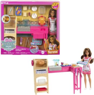 Barbie and Teresa Recipe for Friendship Doll and Kitchen Playset with 20+ Accessories
