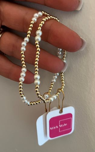 Gold Filled & Pearl Bracelet - Water Proof/ Non-Tarnish