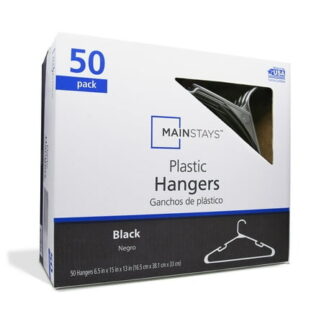 Mainstays Ms 50 Pk Black Plas Hangers
