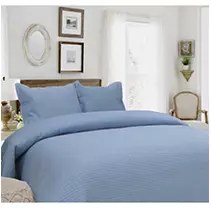 100% Cotton Matelasse Coverlet with Shams- Full/Queen Blue