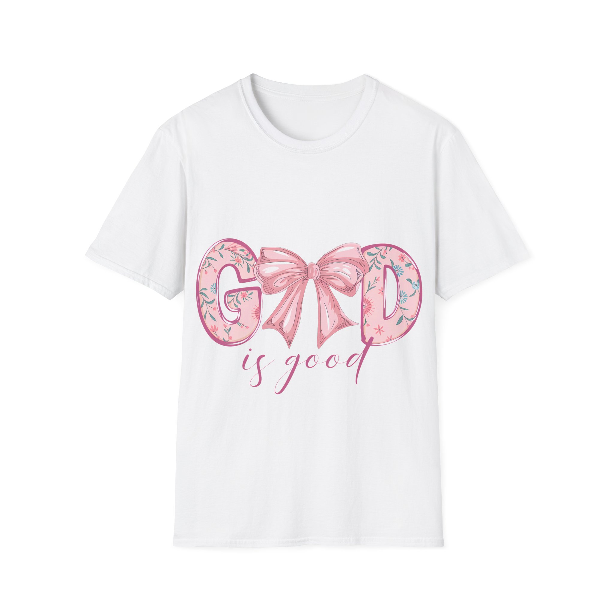 T-Shirt — Good Is Good Pink Bow Floral Graphic Tee - Image 18