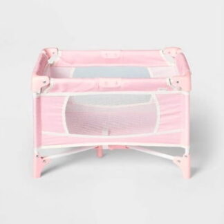 Pink Dot Folding Doll Crib for 14 - 16 Dolls - Gigglescape™