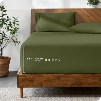 Bare Home Fitted Sheet - 22 Extra Deep Pocket - Premium 1800 Collection - Full