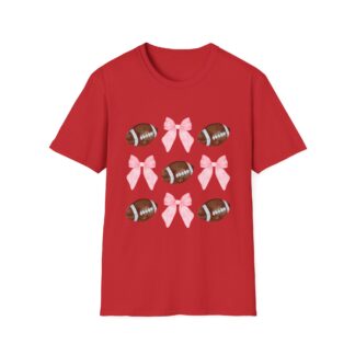 Football & Pink Bows T-Shirt — Girly Game Day Tee