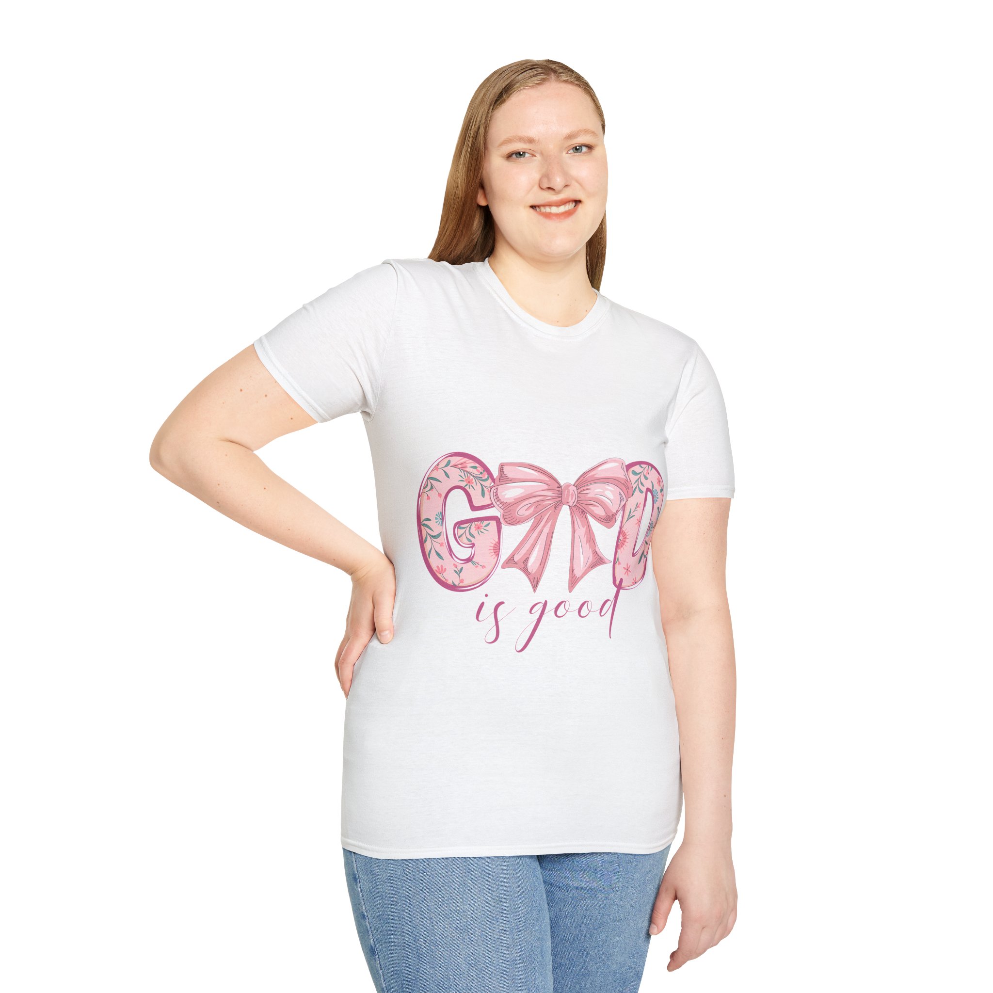 T-Shirt — Good Is Good Pink Bow Floral Graphic Tee - Image 19