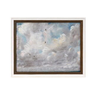 Cloud Study with Birds Framed Canvas Wall Art