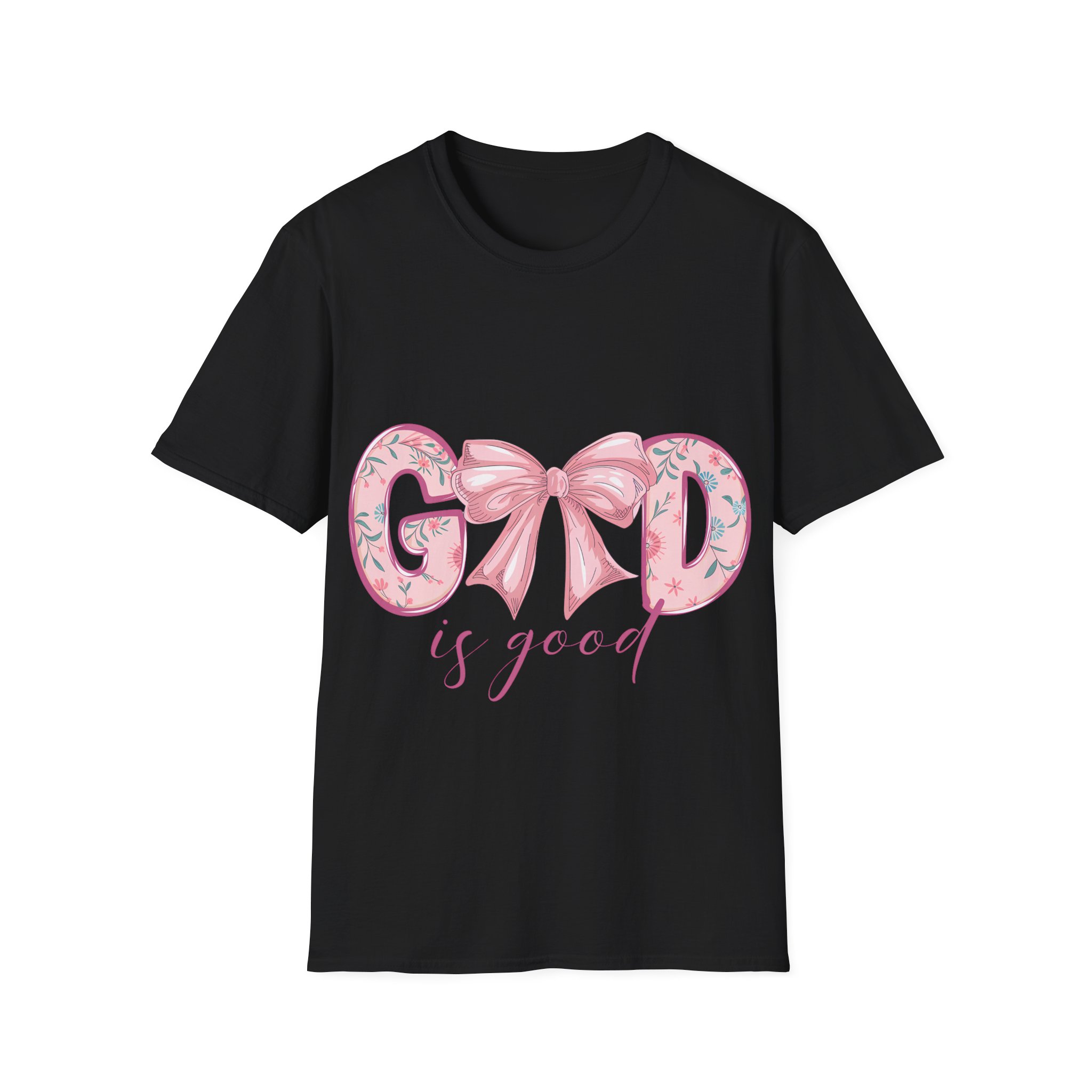 T-Shirt — Good Is Good Pink Bow Floral Graphic Tee - Image 3