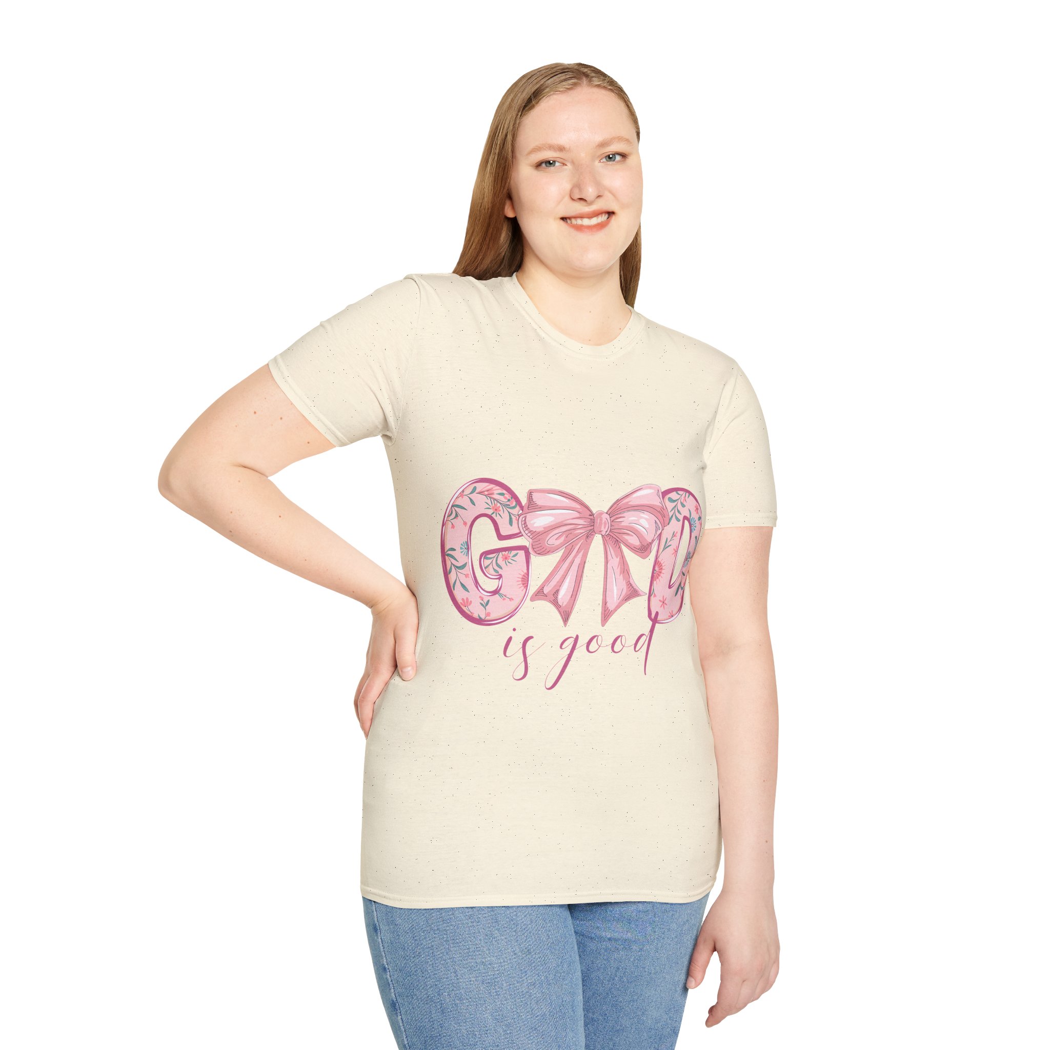 T-Shirt — Good Is Good Pink Bow Floral Graphic Tee - Image 9