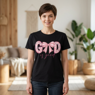 T-Shirt — Good Is Good Pink Bow Floral Graphic Tee
