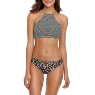 Charmo Women Swimsuit Two Set Lace Up Bathing Suits Reversible Bikini