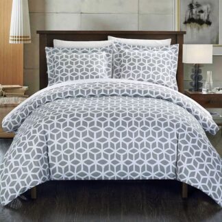 Lovey Geometric Diamond Printed Reversible Duvet C