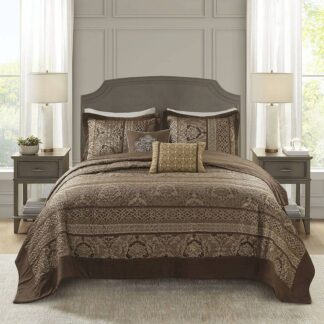 Home Essence Mirage 5 Piece Reversible Jacquard Bedspread Set