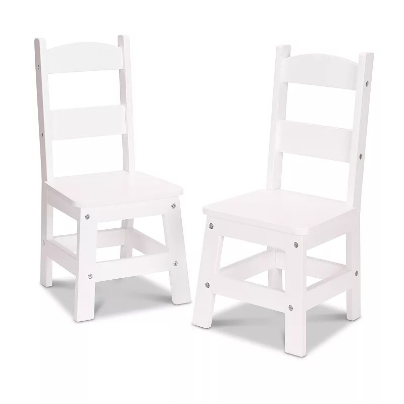 Melissa & Doug Wooden Chair Pair - White