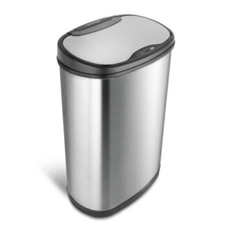 Nine Stars 13.2 gal / 50L Motion Sensor Garbage Can, Stainless Steel with Stainless Steel Lid, Kitchen & Utility Room