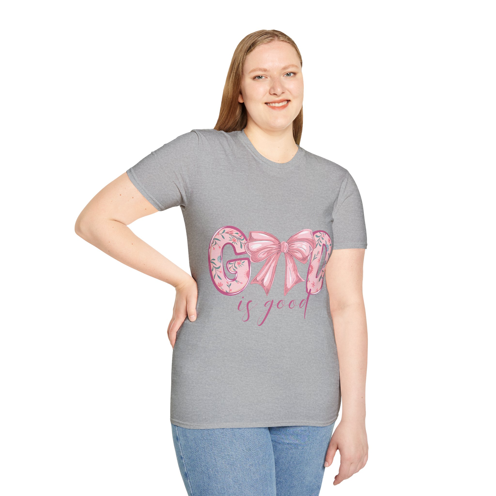 T-Shirt — Good Is Good Pink Bow Floral Graphic Tee - Image 14
