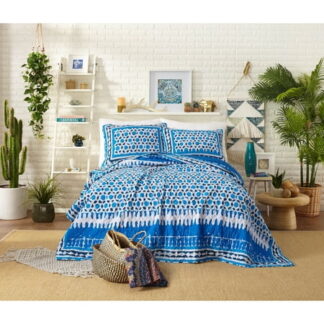 Blue Himaya Print Quilt Set (Full/Queen) - Justina Blakeney for Makers Collective