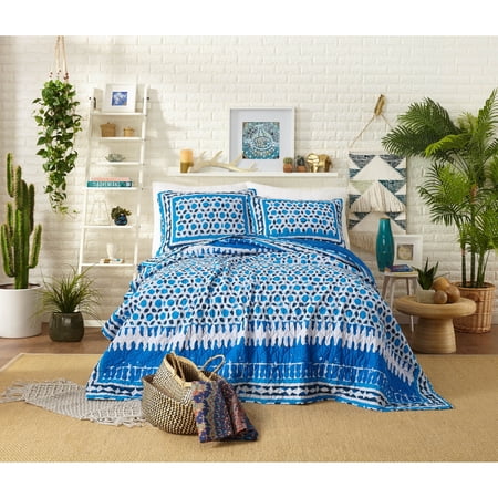 Blue Himaya Print Quilt Set (Full/Queen) - Justina Blakeney for Makers Collective