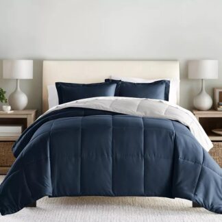 Restyle your Room Reversible Comforter Set by The Home Collection, King/Cal King Navy
