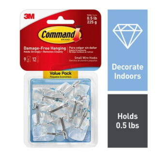 Adhesive Wall Hooks Set (9 Hooks, 12 Strips)