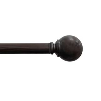 Mainstays 1" Bronze Ball Finial Single Curtain Rod Set, 30-84"