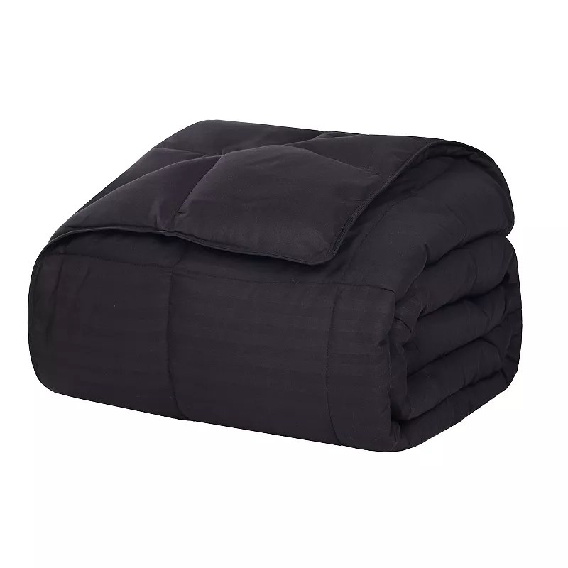 SUPERIOR Reversible Down Alternative Microfiber All-Season Solid Striped Blanket