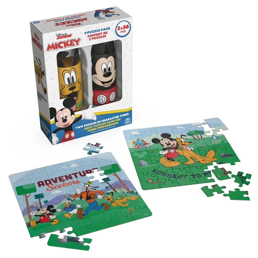 Disney Mickey 36pc Puzzle Tube Set - 2pk
