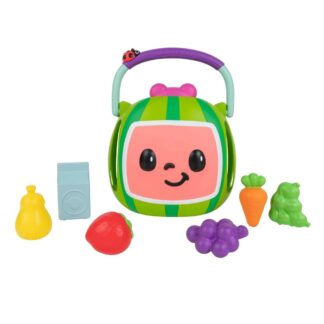 CoComelon Musical Vegetable Basket: Slide Closure Solid Blue Lunch Totes with ABS Material, Includes 2 Containers