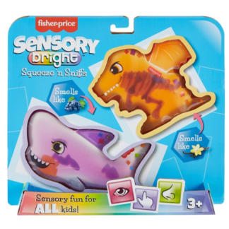 Fisher-Price Sensory Bright Shark & Dragon Squeeze Animals Toy New With Box