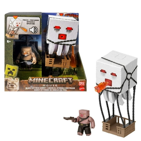Minecraft Blast Attack Ghast Action Figure Set with Sounds & More Inspired by the Movie