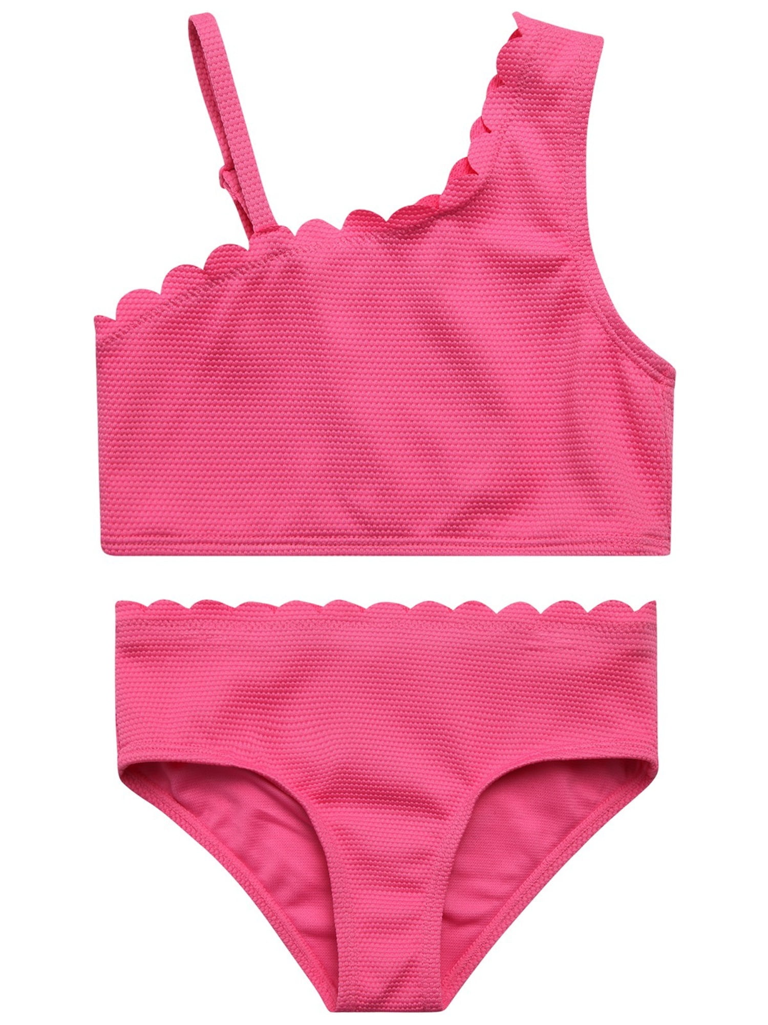 Jessica Simpson Girls' Two-piece Asymmetrical Bikini Swimsuit, Sizes 4-16