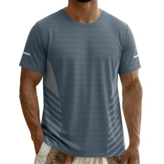 Men’s Solid Color Quick-Dry Crewneck T-Shirt