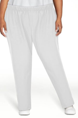 ALLLIST Pants for Women Elastic Waist Lounge Pants White Solid Knit Ladie's Pants