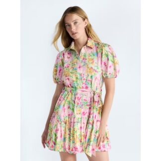 Free Assembly Women's and Women's Plus Cotton Mini Dress with Puff Sleeves, Sizes XS-4X