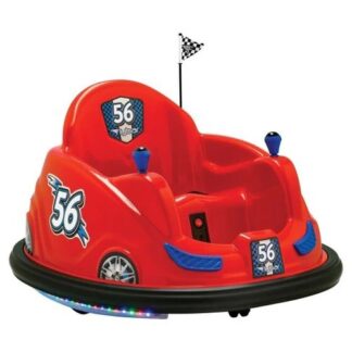 Flybar 6V Bumper Car, Battery Powered Ride On, Fun LED Lights, Includes Charger, Maximum Speed 1 MPH, Red