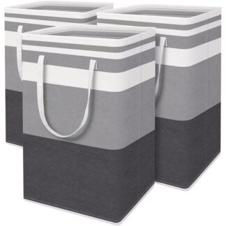 3-Pack Laundry Basket, Freestanding＆Waterproof Laundry Hamper, Collapsible