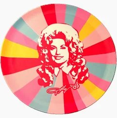 Dolly Parton 14" Round Multi-Color Melamine Serving Tray