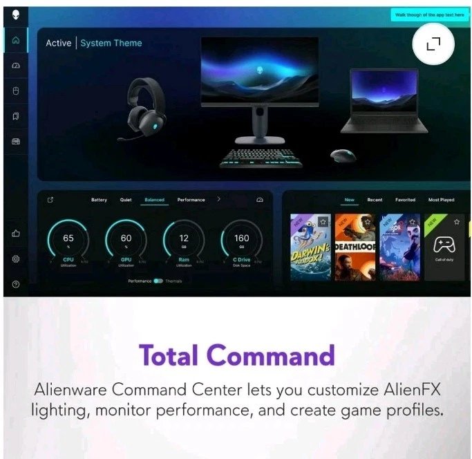 Alienware 15.3" WUXGA 165Hz Gaming AMD Ryzen 5 220 RTX 4050 GDDR6 16GB 512GB SSD - Image 10