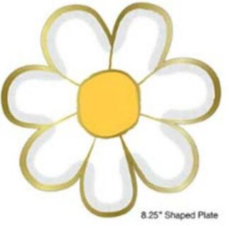 Way to Celebrate! Retro Daisy Paper Dessert Plates, 7.5in, 10ct