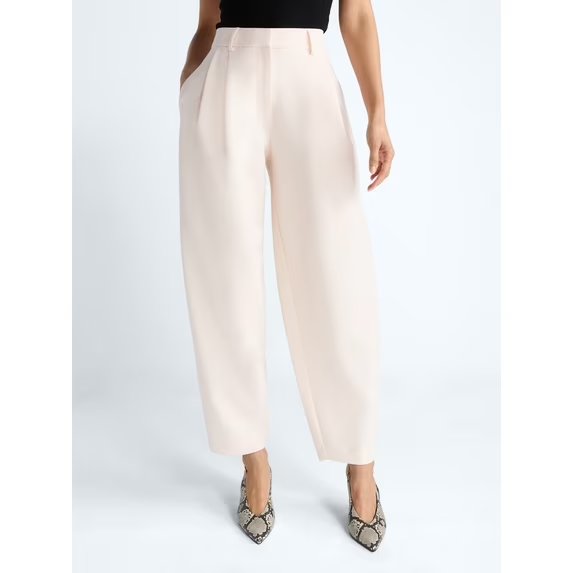 Devil Wears Prada Scoop Collection Women’s and Women's Plus High Rise Pleated Trousers, 30" Inseam, Size 4