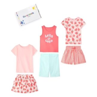 Garanimals Newborn, Baby & Toddler Girl Cotton 6-Piece Outfit Sets, Graphic Tops & Bottoms, Sizes 0-3M