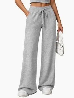 Diufon Sweatpants for Women Drawstring Elastic Low Waist Wide Leg Loose Pants for Jogger with Pockets